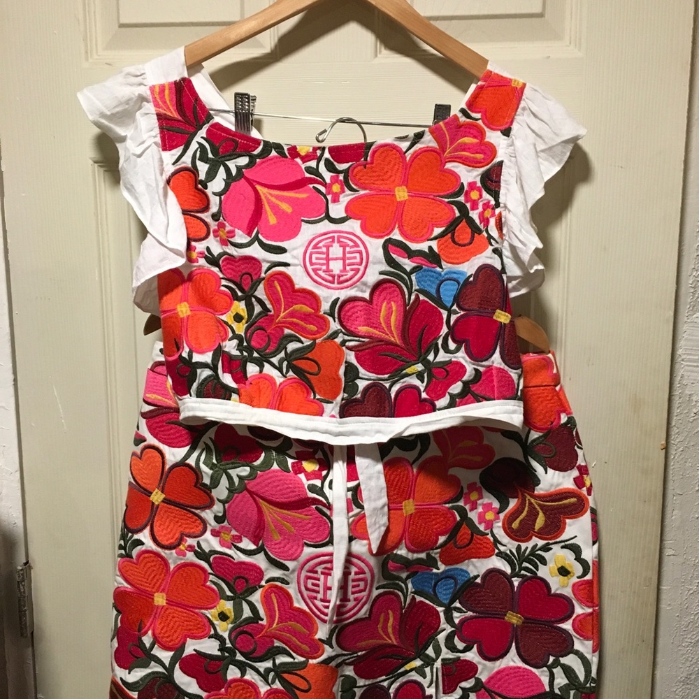 Embroidered top and skirt
